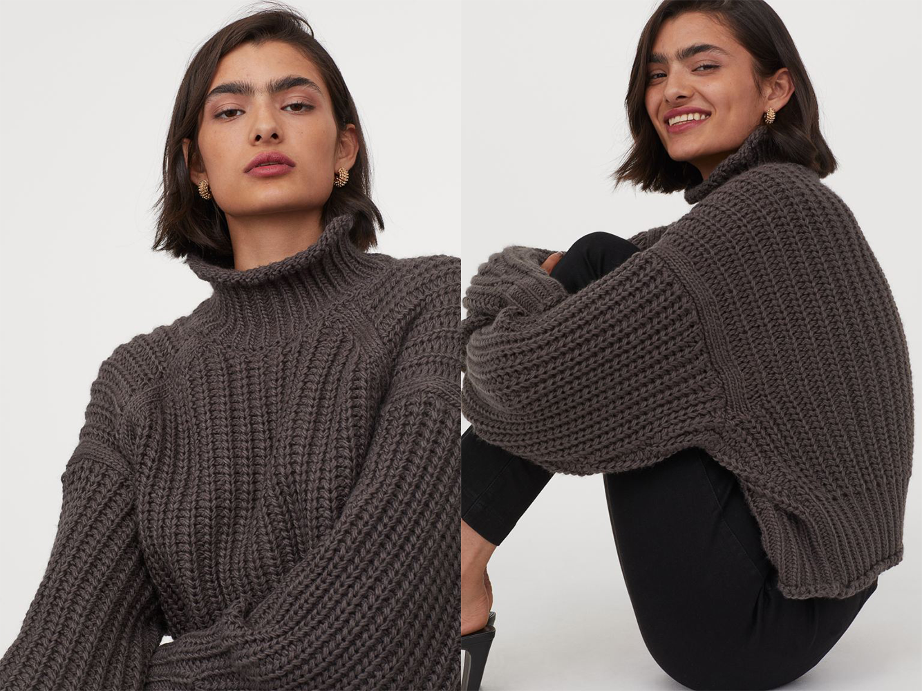 Model Wearing Turtleneck